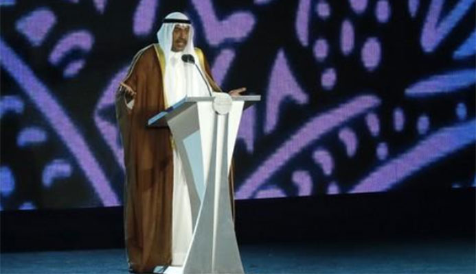 FILE PHOTO: 2018 Asian Games - Closing Ceremony - GBK Main Stadium - Jakarta, Indonesia - September 2, 2018 - Sheikh Ahmad Al Fahad Al Sabah, president of the Olympic Council of Asia, speaks. REUTERS/Issei Kato