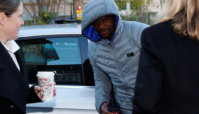 Jamaican sprinter Nesta Carter arrives for an appeal hearing at the Court of Arbitration for Sports (CAS) in Lausanne, Switzerland November 15, 2017. REUTERS/Denis Balibouse