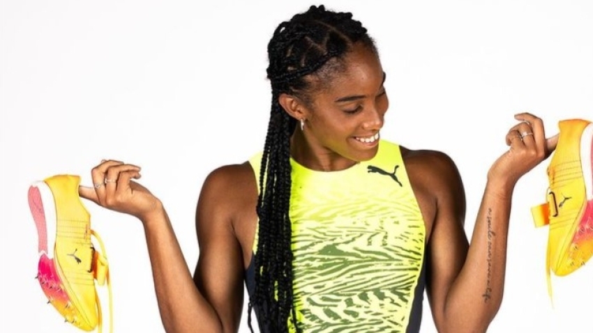 Tyra Gittens in Puma gear. (Image from www.sportsmax.tv)