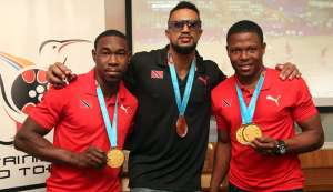 In this file photo, TT cyclists Keron Bramble, from left, Njisane Phillip and Nicholas Paul pose with their 2019 Pan American Games medals at the TT Olympic House in Port of Spain, on Aug 7. The trioare in search of gold tonight at the Elite Pan American Cycling Championships, in Bolivia. PHOTO BY SUREASH CHOLAI In this file photo, TT cyclists Keron Bramble, from left, Njisane Phillip and Nicholas Paul pose with their 2019 Pan American Games medals at the TT Olympic House in Port of Spain, on Aug 7. The trioare in search of gold tonight at the Elite Pan American Cycling Championships, in Bolivia. PHOTO BY SUREASH CHOLAI